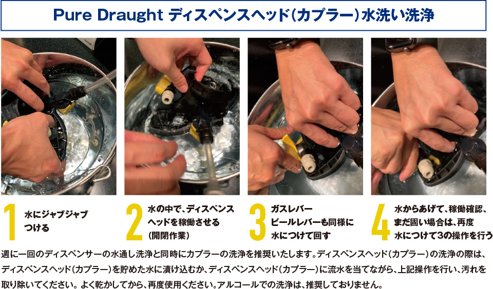 Pure Draught ディスペンスヘッド(カプラー)水洗い洗浄